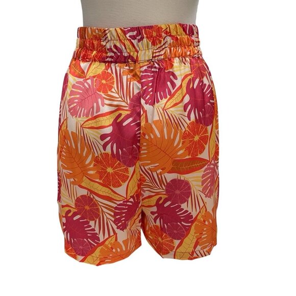 Gyal Bashy Tropical Leaf Print Romper L Summer Vacation Festival Boho Y2K Island - Picture 10 of 11